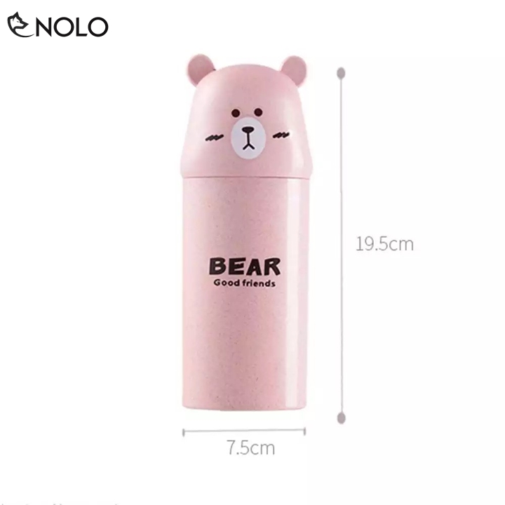 Easy to carry bear's toothbrush, toothpaste, razor with dust cover