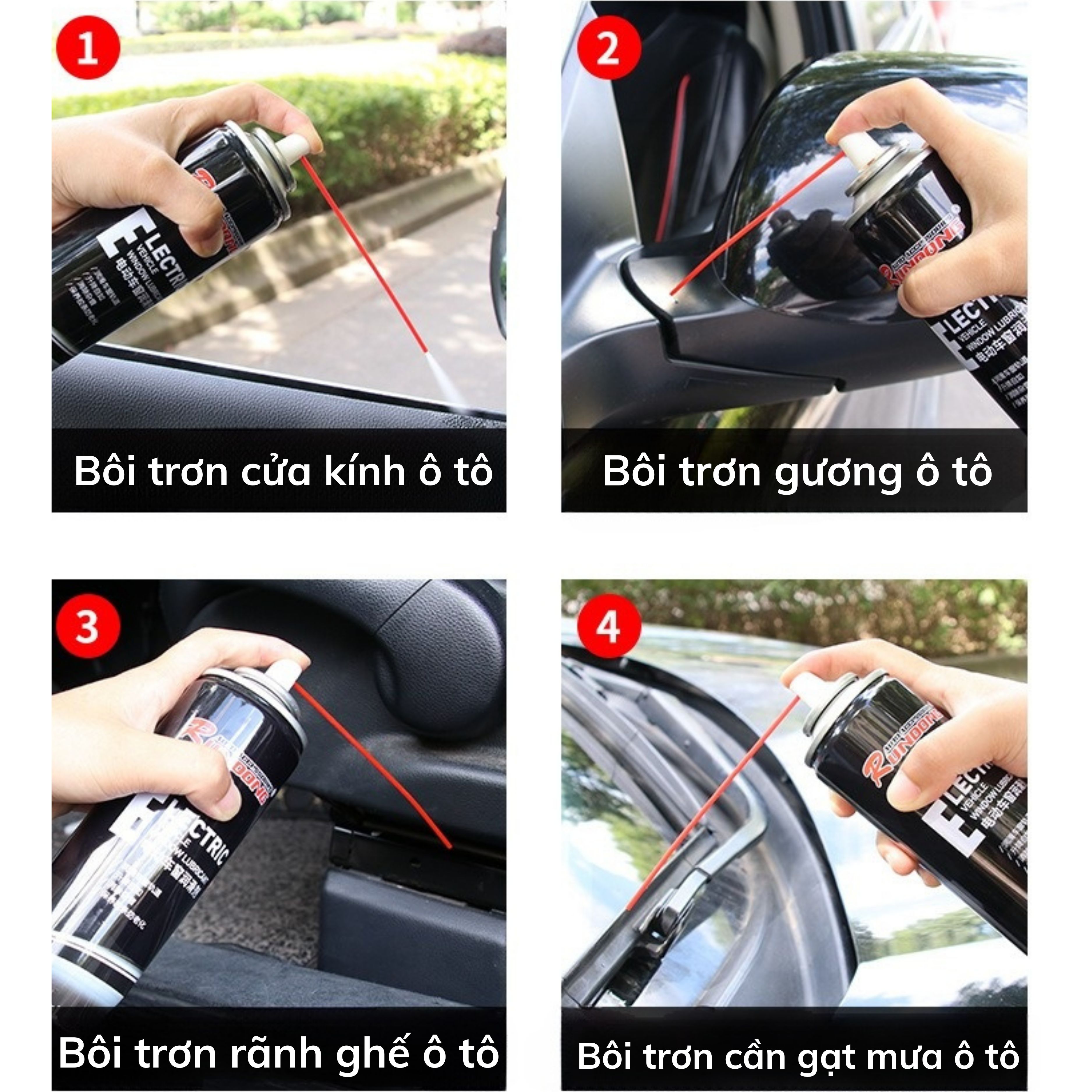 Xịt dưỡng gioăng cao su cửa kính ô tô, chống han gỉ và chống kẹt, dung tích 268ml - XBT01