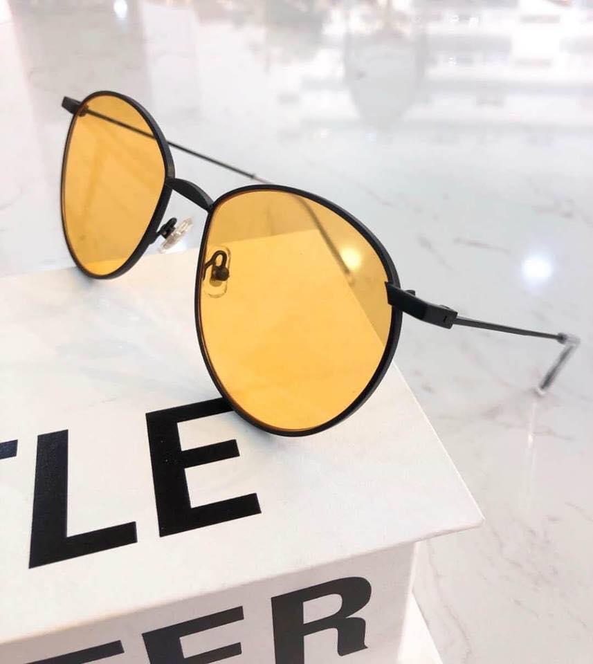 Kính râm, Kính màu vàng Mắt tròn unisex sành điệu chống nắng uv (Vàng)