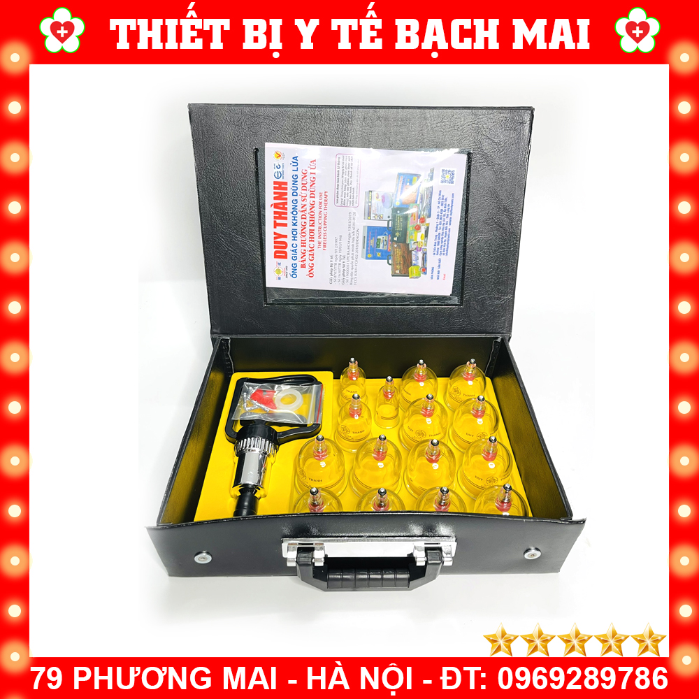 Bộ 15 Ống Giác Hơi Không Dùng Lửa Duy Thành (vali đen)