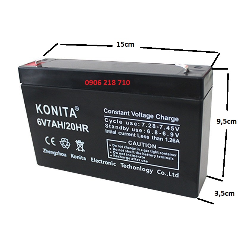 Acquy xe điện trẻ em 6v 7ah/6V4.5AH( 3 tháng)