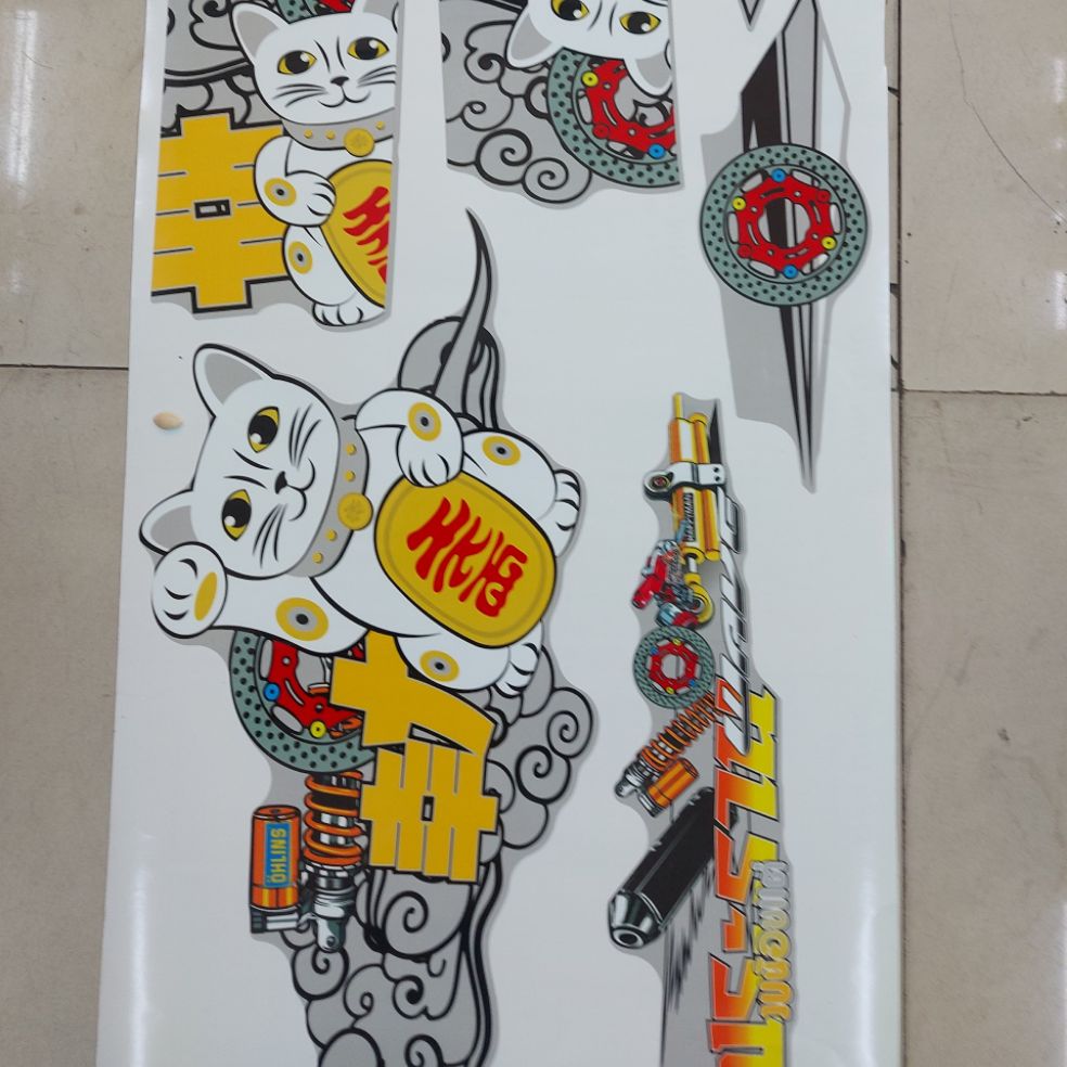 [HCM]Tem xe wave nhỏ  tem rời cao cấp 3 lớp bóng dán xe bạc  xe trắng