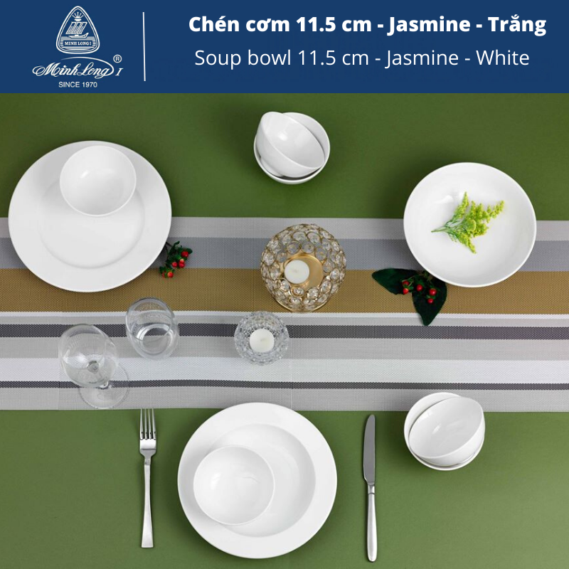 [HCM]Chén cơm 11.5 cm - Jasmine - Trắng