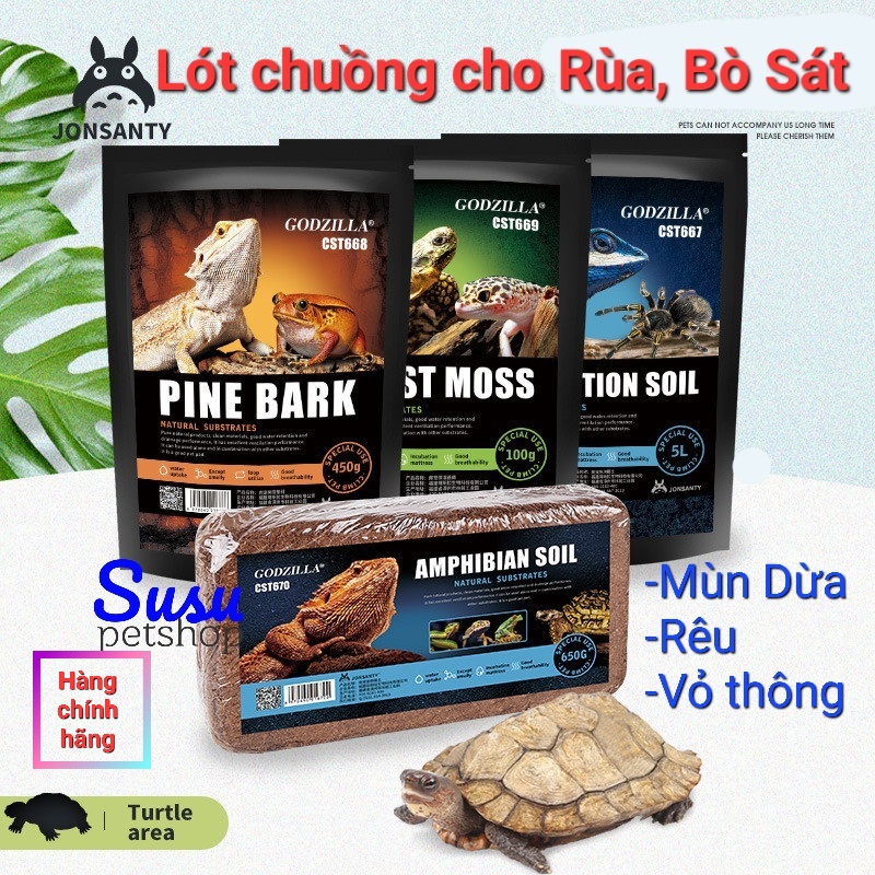 Lót chuồng cho Rùa, Bò Sát JONSANTY (mùn dừa, vỏ thông, rêu)