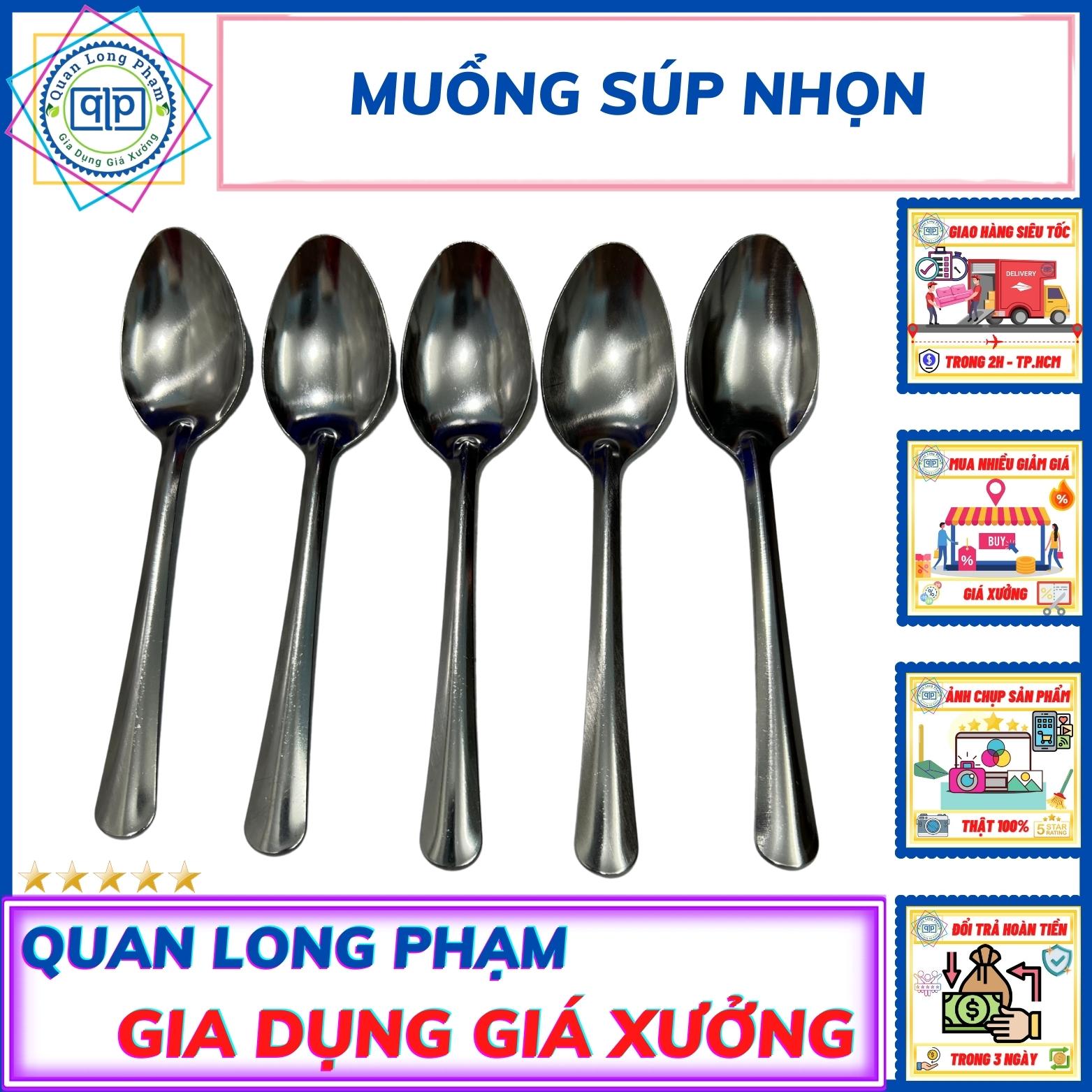 Muỗng inox, muỗng soup, muỗng ăn cơm nhọn cán dài inox 304 dày