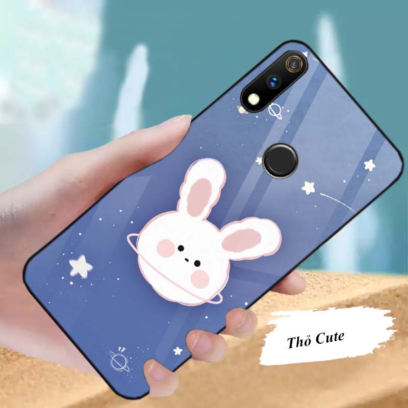 Ốp realme 3, realme 3 pro lưng kính cường lực sáng bóng