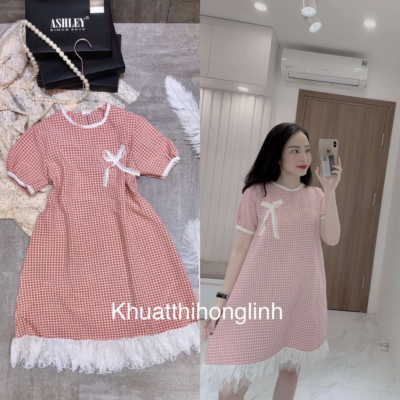 váy bầu, đầm bầu chân ren mẫu thiết kế V09
