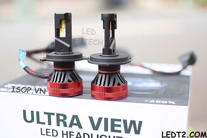 [LEDT2 ISOP] Đèn pha LED Ultra View XTRA +350% chính hãng [Số lượng: 1 cái] [Bảo hành 6 tháng]