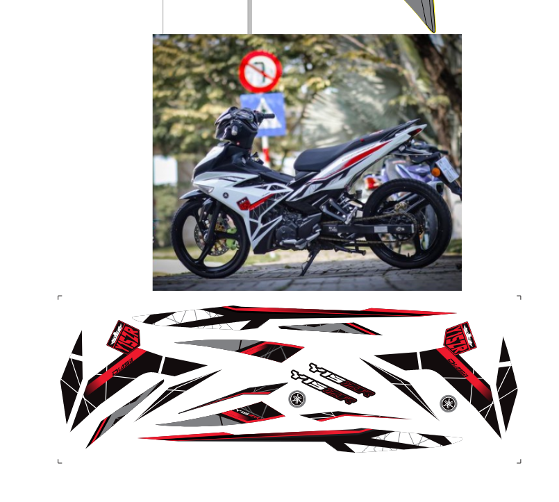 Tem rời ex 150 y15zr - Tem 3 lớp