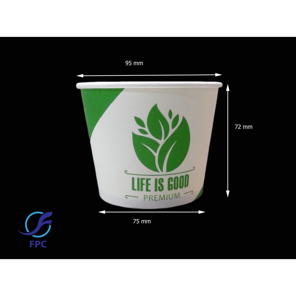 50 bát giấy xanh 12oz (360ml) không nắp