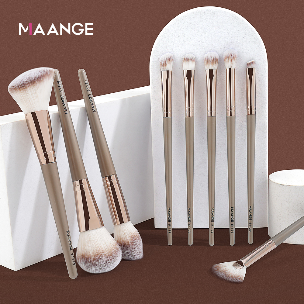 MAANGE Bộ 9 Sản Phẩm Cọ Trang Điểm Đa Năng Cọ Đánh Phấn Nền Dạng Lỏng Phấn Mắt