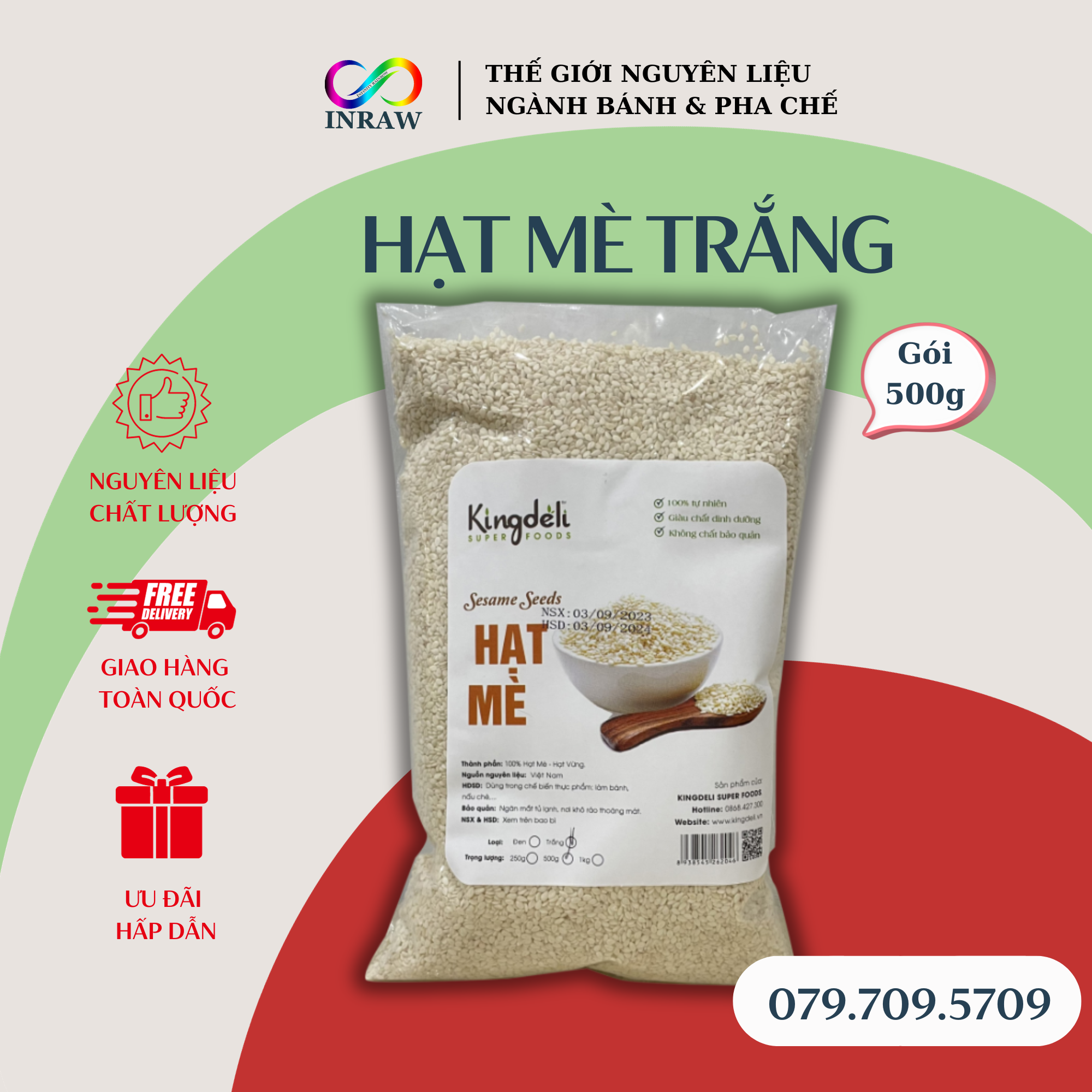 Hạt Mè Trắng Bóc Vỏ Kingdeli
