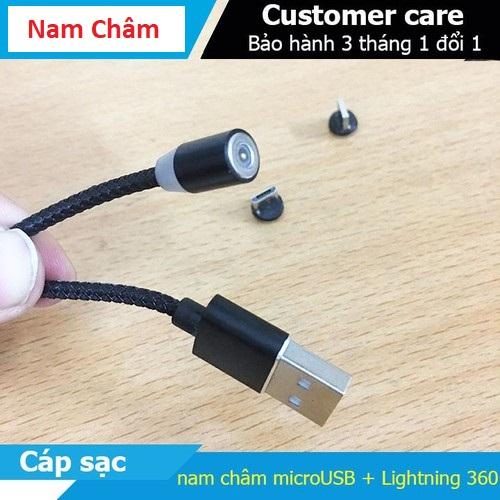 Cáp Sạc Nhanh Từ Tính Cổng Micro Usb Type C Cho Điện Thoại Android, Iphone...