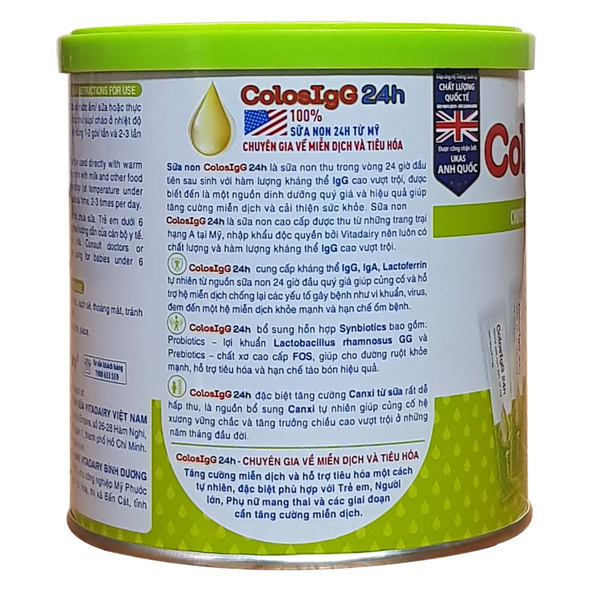 [CHÍNH HÃNG] Sữa Non Colos IgG 24h 90G (60 gói x 1.5g)