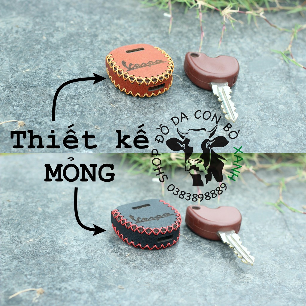 Bao Da Chìa Khóa Vespa, Piaggio Handmade Da (Chìa Khoá Dày)