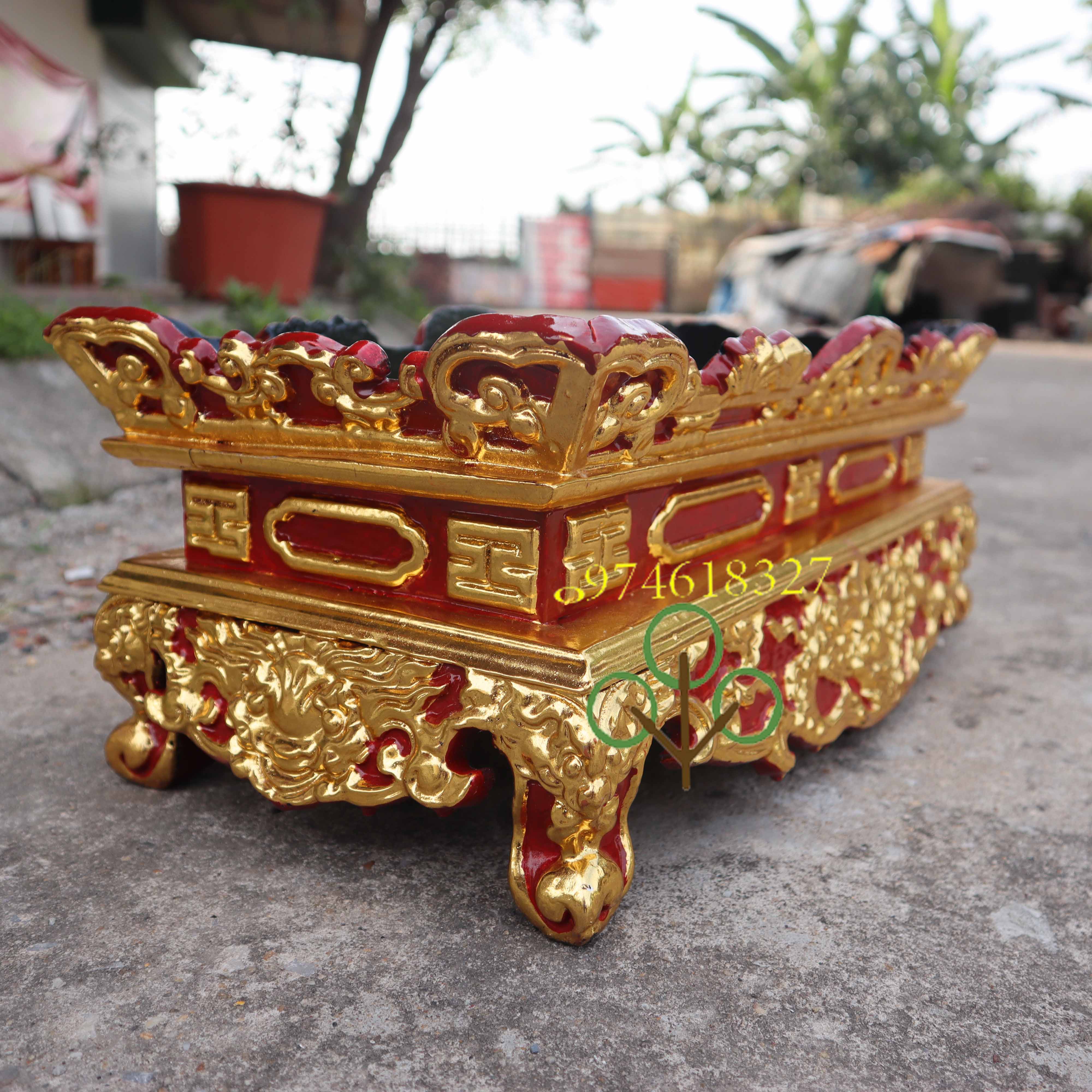 Mâm tế thờ gỗ mít mâm bịch thờ gỗ khay chén nước gỗ 42cm