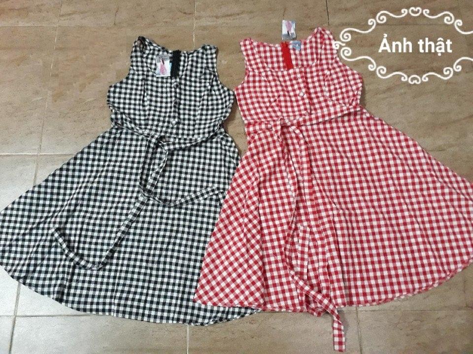 Đầm xòe caro (không kèm băng đô vải)
