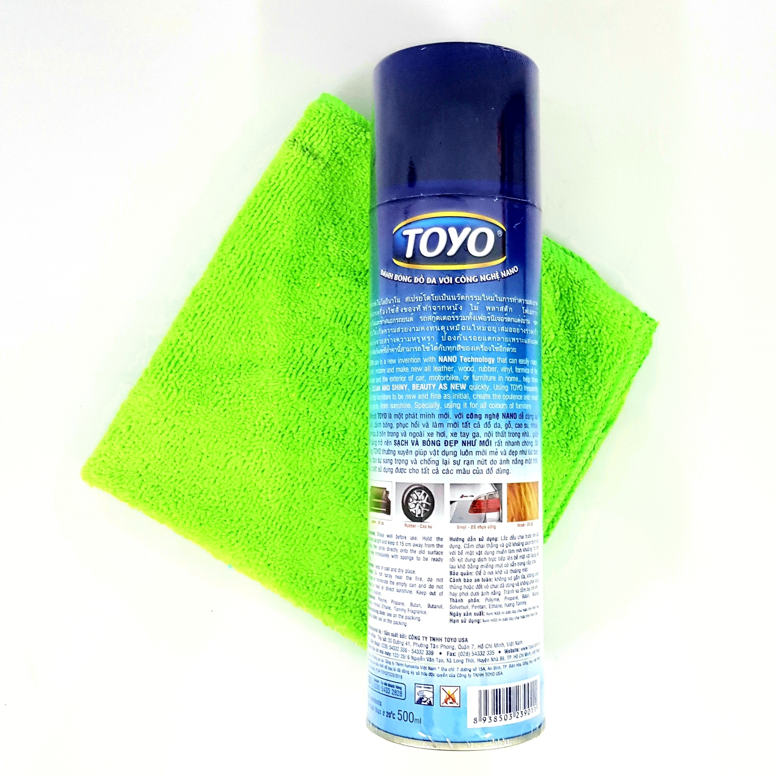 [HCM][TẶNG KHĂN] Chai xịt làm bóng đồ da và gỗ TOYO 500ml