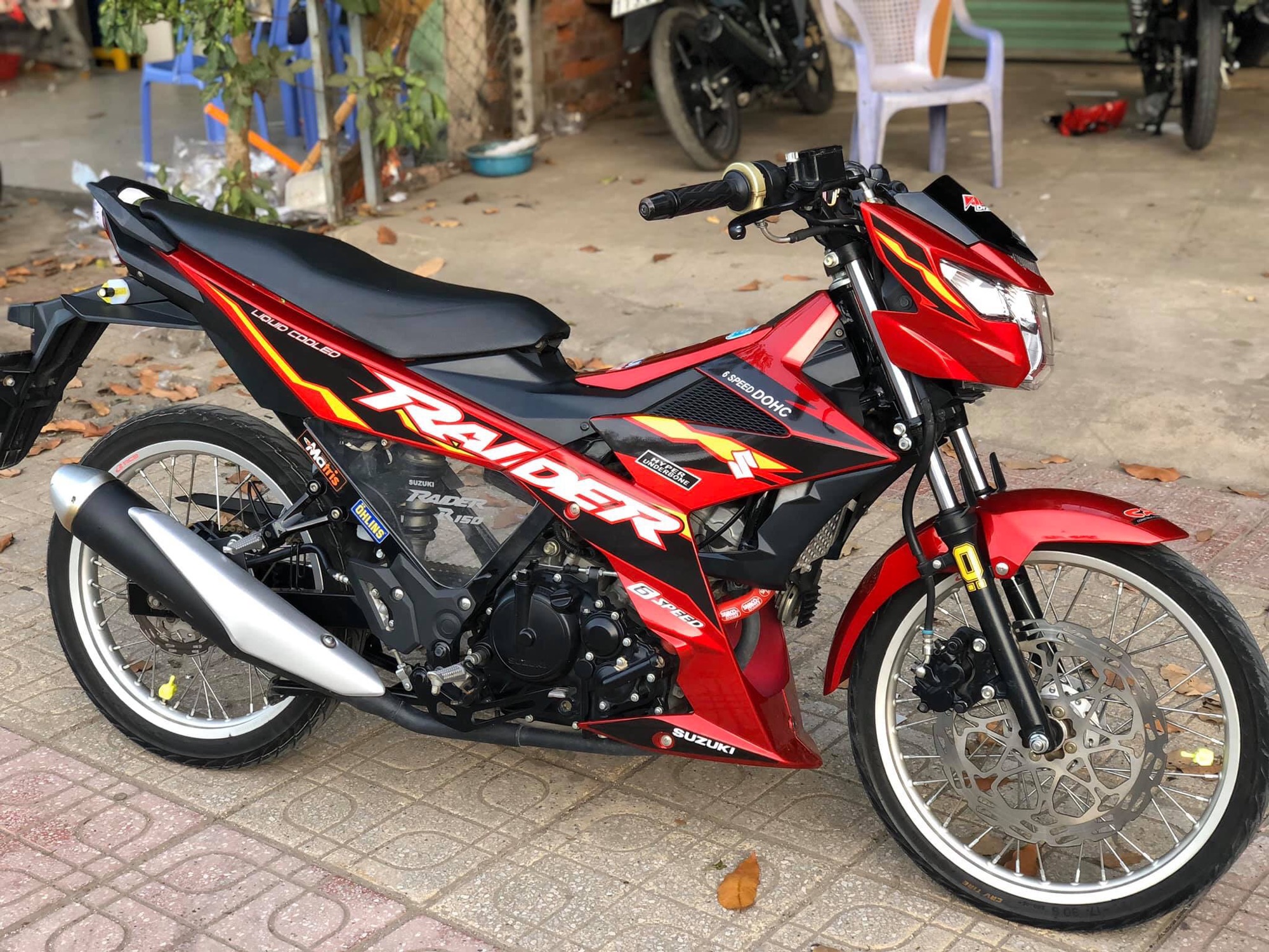 Tem rời Raider Fi dán xe đỏ