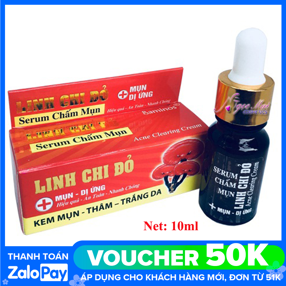 serum linh chi đỏ mụn – Thâm – Trắng da LINH CHI ĐỎ 10ml