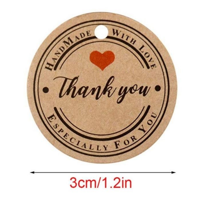 Tem nhãn thank you có dây treo