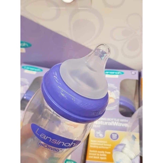 Bình sữa Lansinoh núm mềm dung tích 160ml/240ml (thích hợp tập ti bình cho bé)