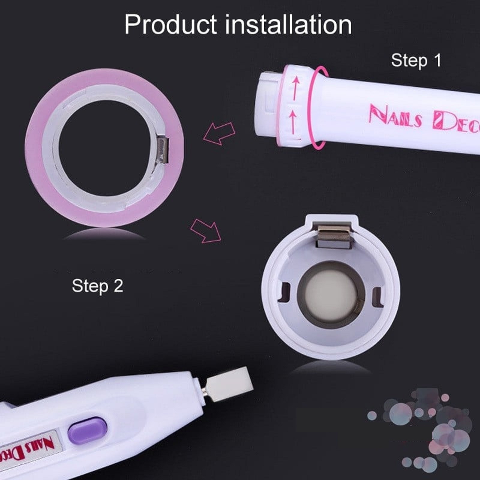 Máy mài móng mini kèm 5 đầu mài, nhỏ gọn, tiện lợi