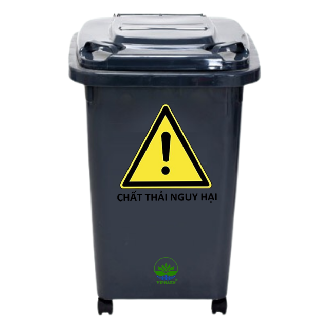 Thùng Rác Nhựa đựng chất thải nguy hại nắp kín 60 lít Viphaen