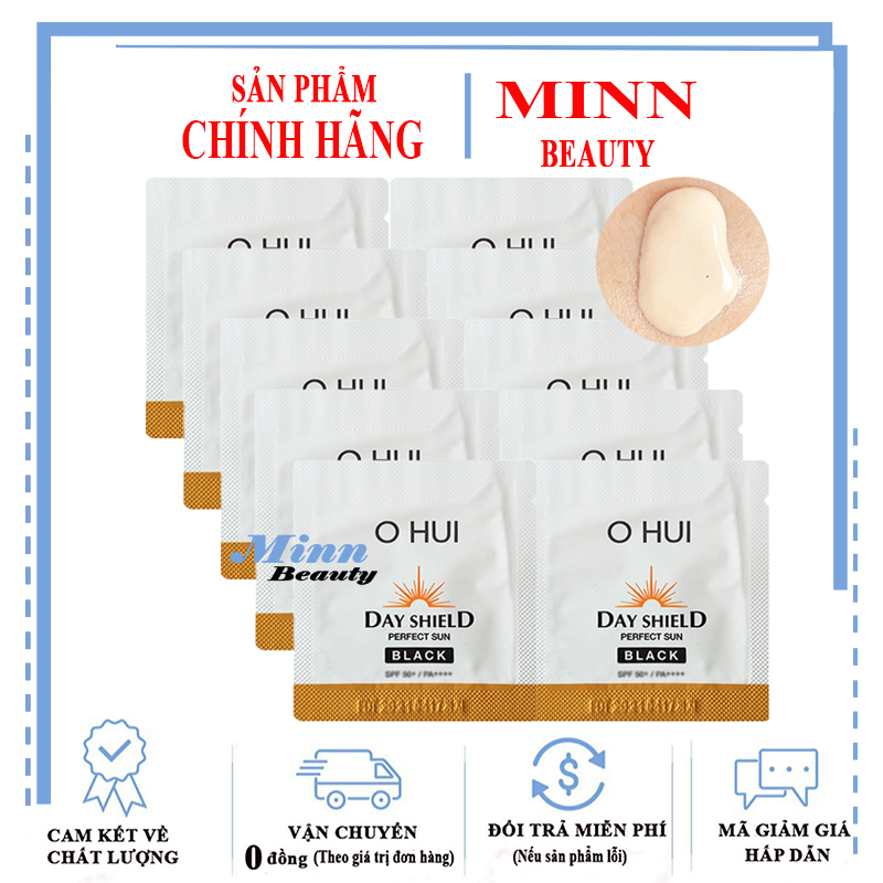 Combo 10 Sample Kem Chống Nắng Cho Da Bị Sạm Đen Ohui Sun Pro Black SPF50+/PA+++ 1ml x 10 giá rẻ