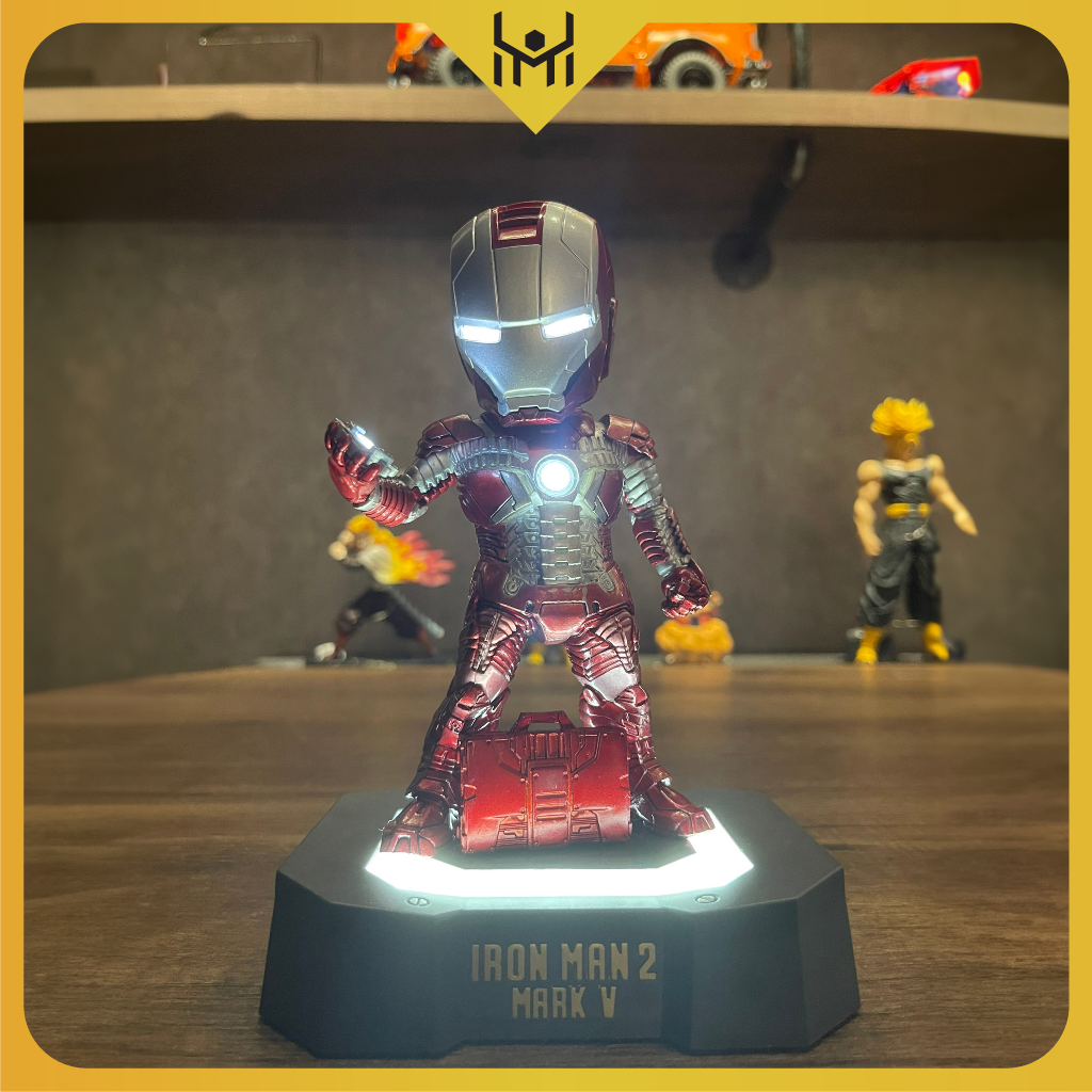 [CÓ LED] - Mô Hình Marvel Ironman MK2 chibi siêu chất, cao 20cm - Figure Ironman - Led đẹp