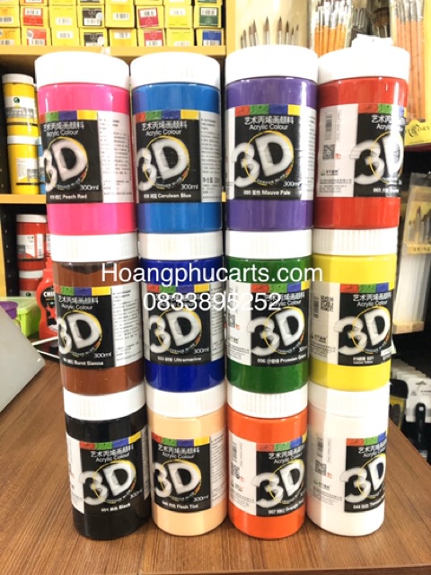 Combo 12  màu acrylic 3D 300ml