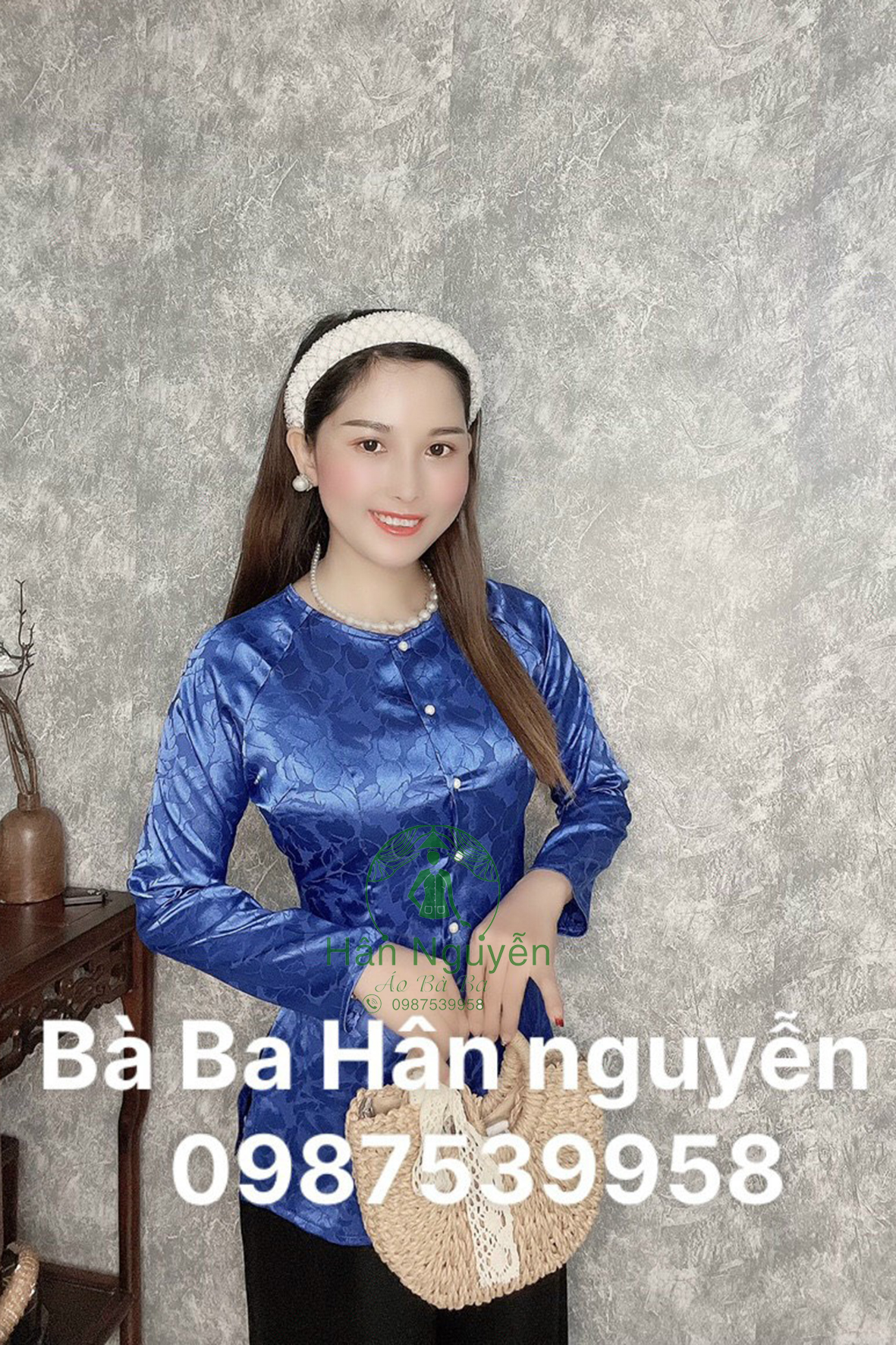 Áo bà ba gấm lá