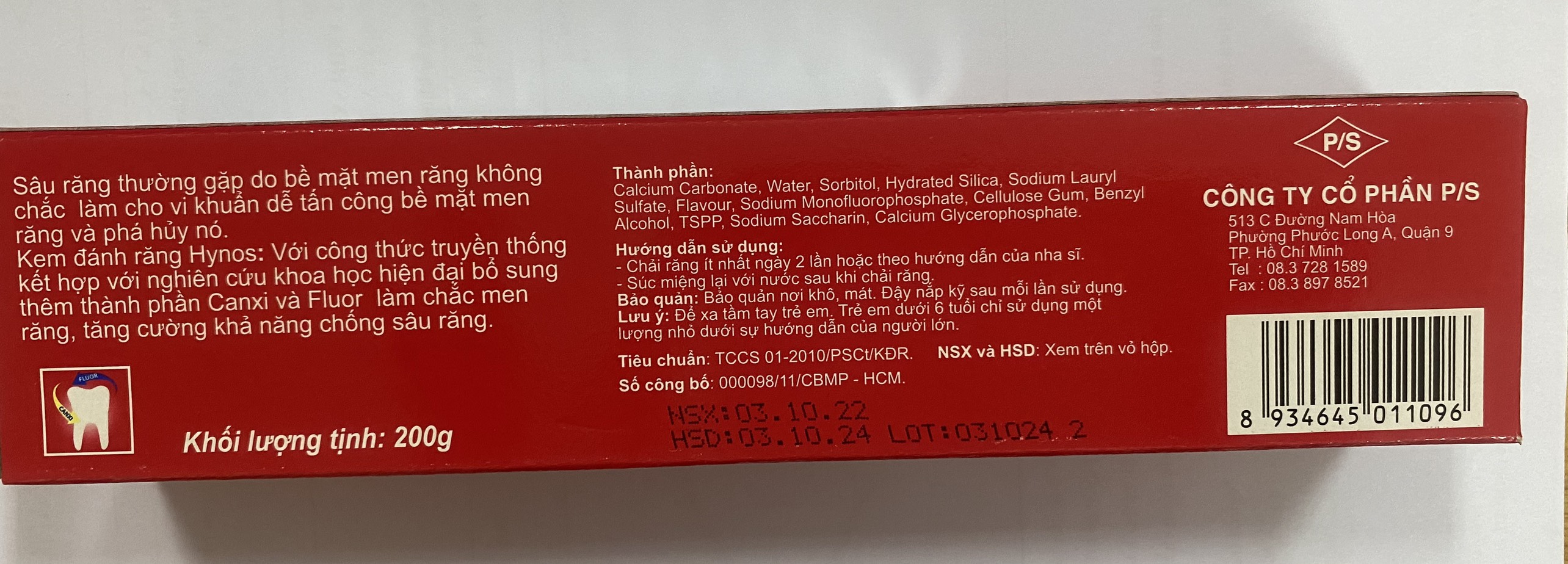 Kem đánh răng Hynos gấp đôi canxi 200g