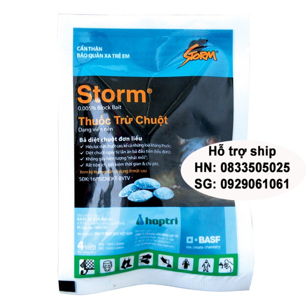 Hanpet - 1 gói Thuốc Diệt Chuột Storm 20v CHỐNG ĐÔNG MÁU (THUỐC CHUỘT / kẹo diệt chuột sinh học