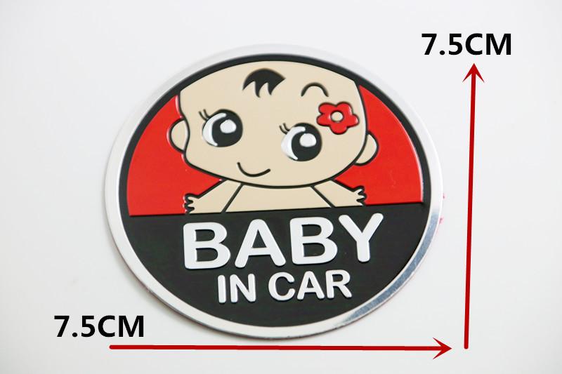 Logo kim loại dán BABY IN CAR