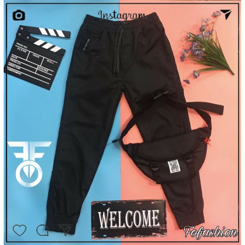 Quần Jogger Kaki Màu Xám Lông Chuột
