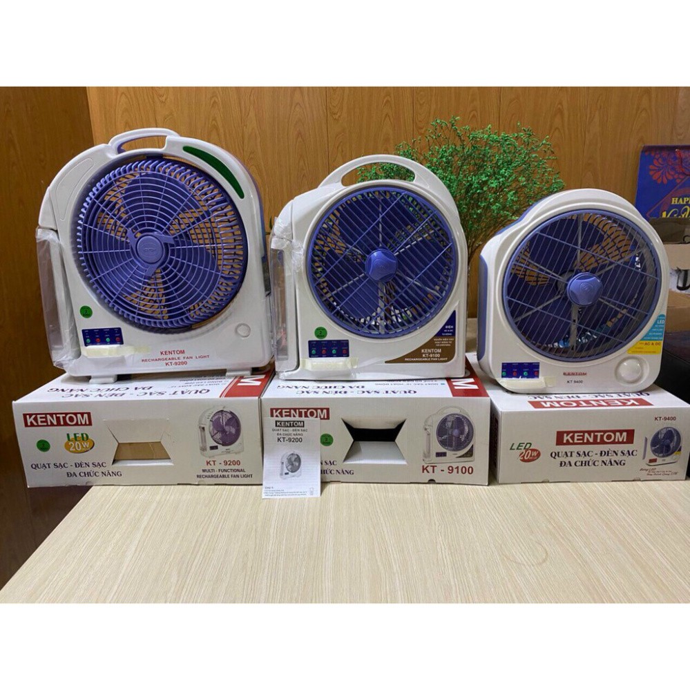 Quạt sạc có đèn sạc Kentom KT9400