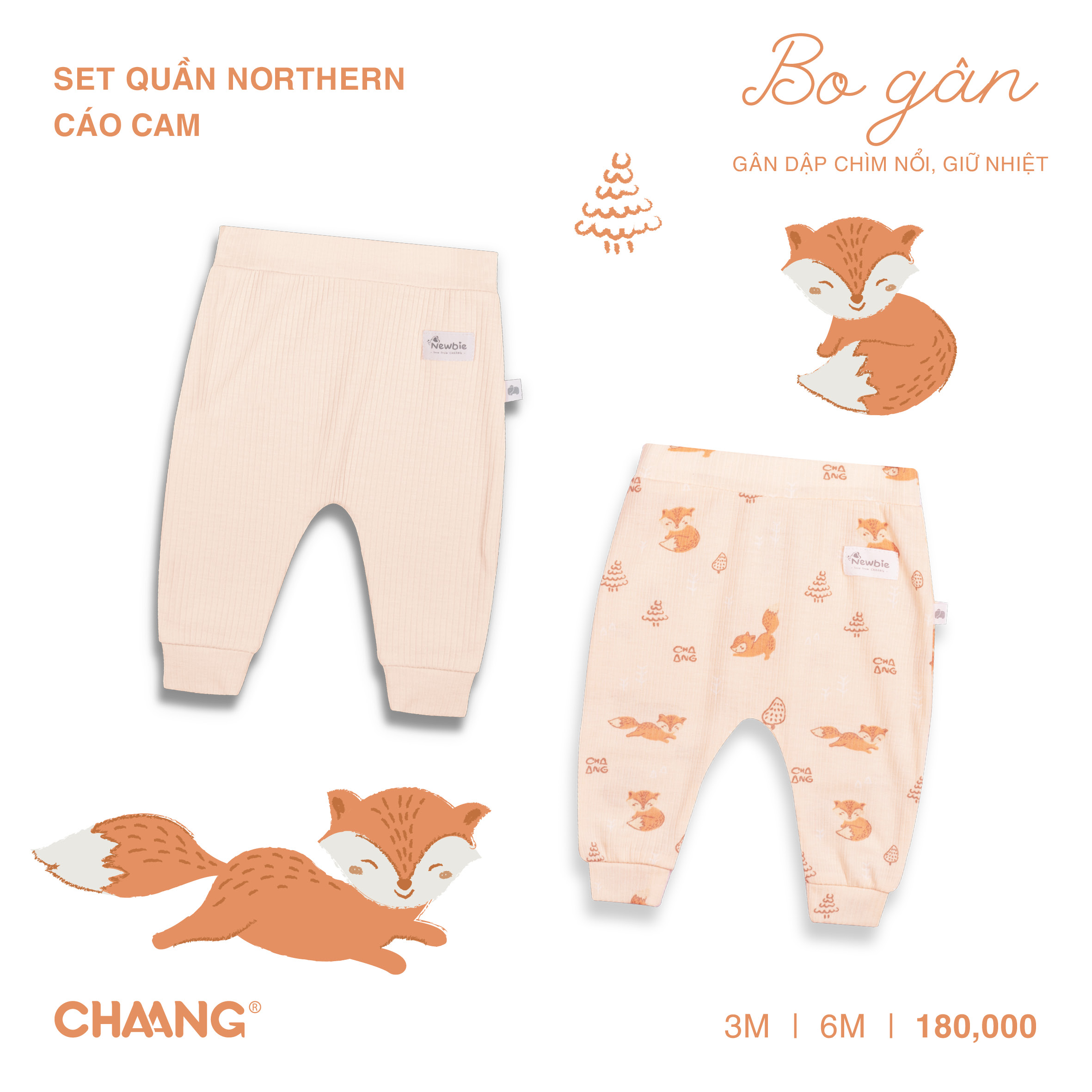 [CHAANG] Set 2 chiếc quần dài cho bé sơ sinh Northern Chaang