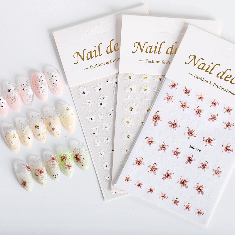 Sticker hoa dán móng tay nail mẫu 3d mới