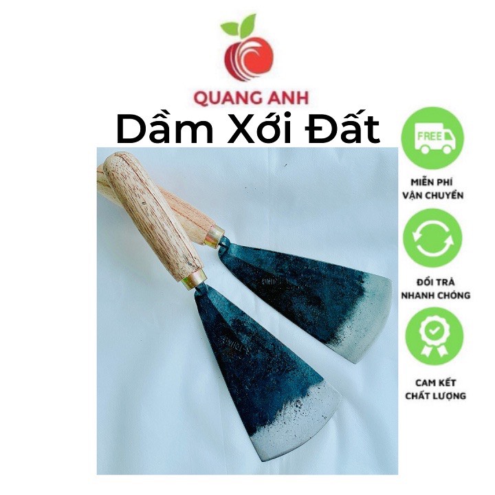 Dầm xới đất, đào đất cán gỗ lưỡi dày - hàng rèn k43