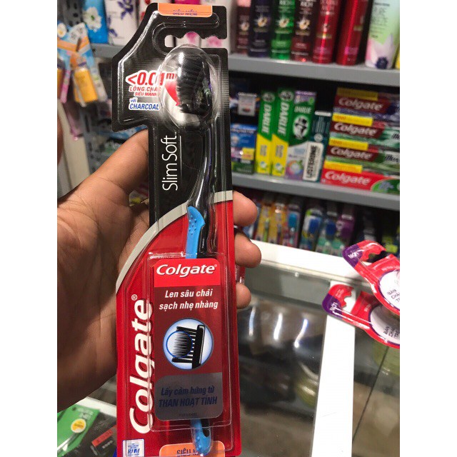 Bàn Chải Đánh Răng Colgate Slim Soft Charcoal (Lông Đen)