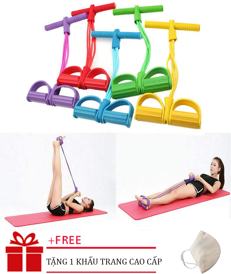 (Tặng Khẩu Trang Kháng Khuẩn) Dụng cụ tập gym, Dây đàn hồi tập gym, Dây ngũ sắc tập gym, Dụng cụ tập yoga, Đồ tập gym, Máy tập thể dục đa năng