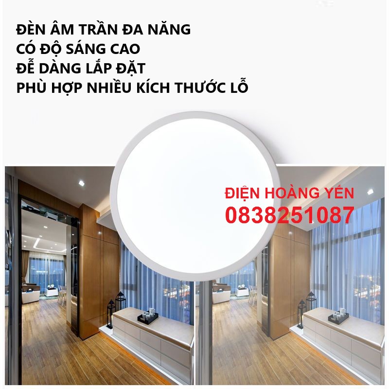 đèn âm trần đa năng tròn 15w 8w
