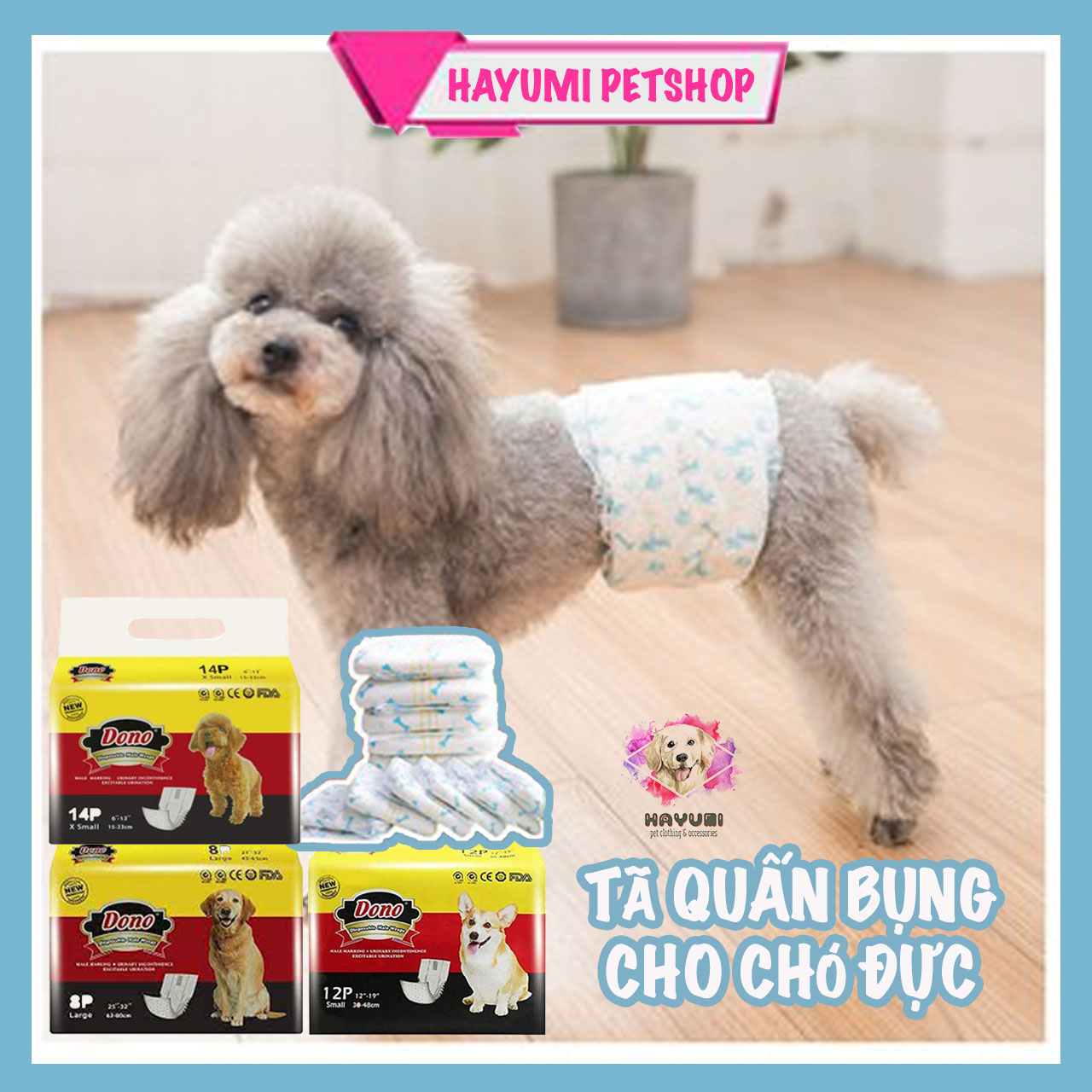 TÃ CHÓ ĐỰC - TÃ QUẤN BỤNG CHO CHÓ MÈO ĐỰC - HIỆU DONO