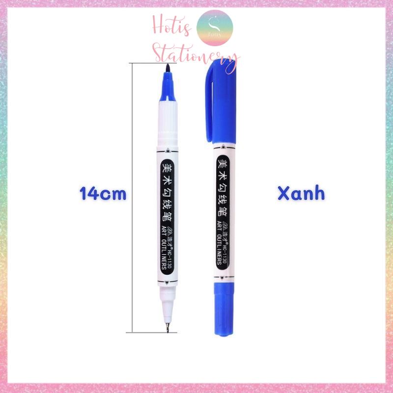[HOTIS] Bút lông dầu 2 đầu HAOCAI Art Outliners không lem, chống nước
