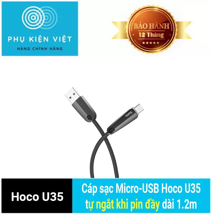 [HCM]Cáp sạc Micro-USB Hoco U35 tự ngắt khi pin đầy dài 1.2m