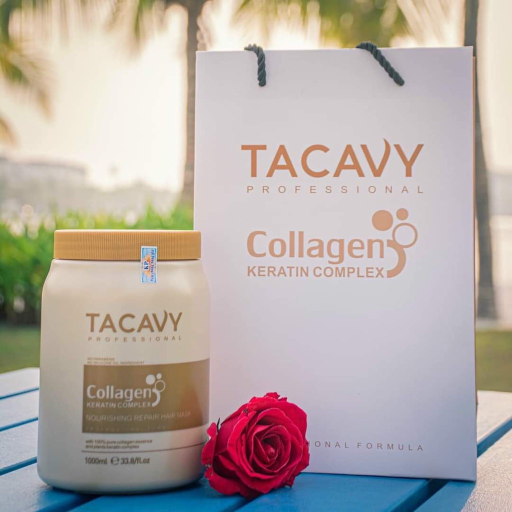 ♦️Freeship♦️ Kem Hâp-Ủ-Xả Collagen Tacavy 1000ML | Siêu mềm mượt tóc