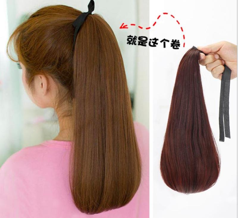 (4 màu) Tóc giả nữ cột đuôi thẳng cụp -Cực trẻ trung năng động nhập khẩu