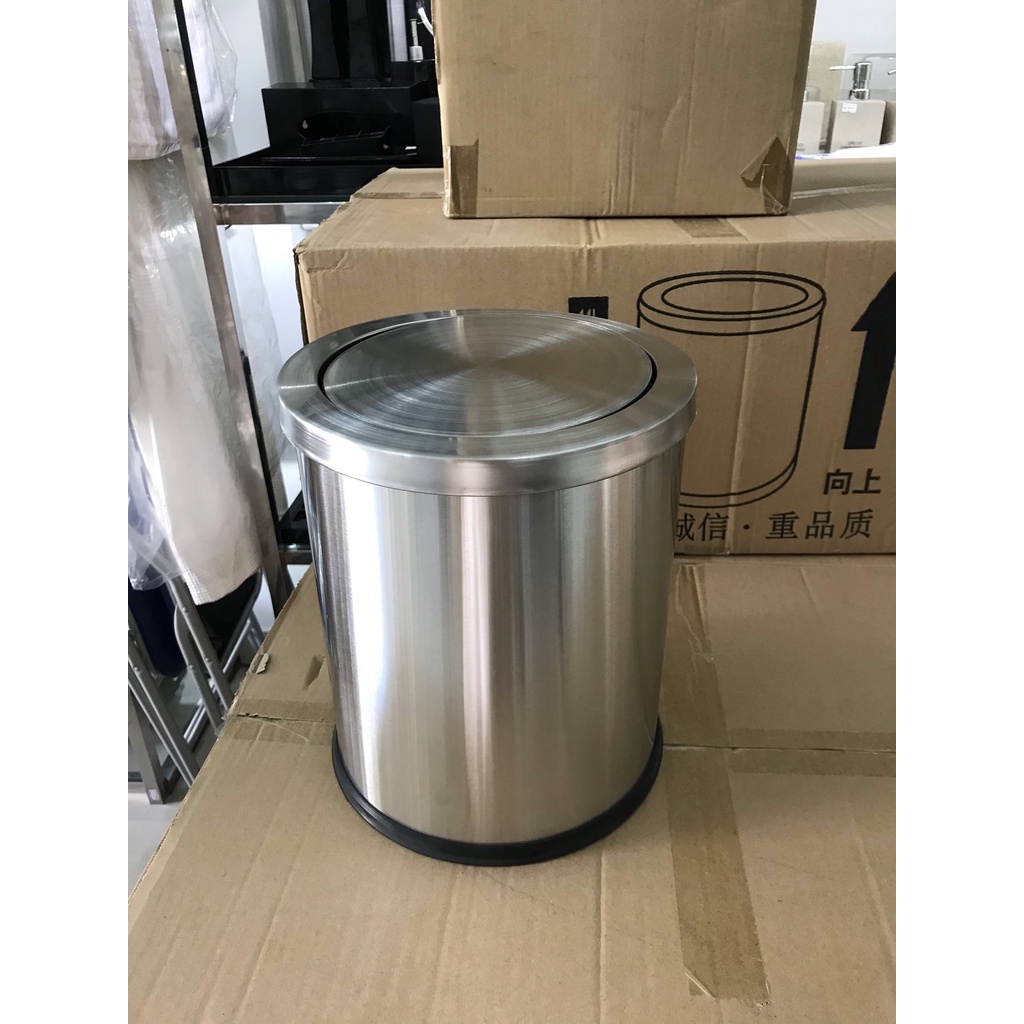 THÙNG RÁC INOX NẮP LẬT CAO CẤP