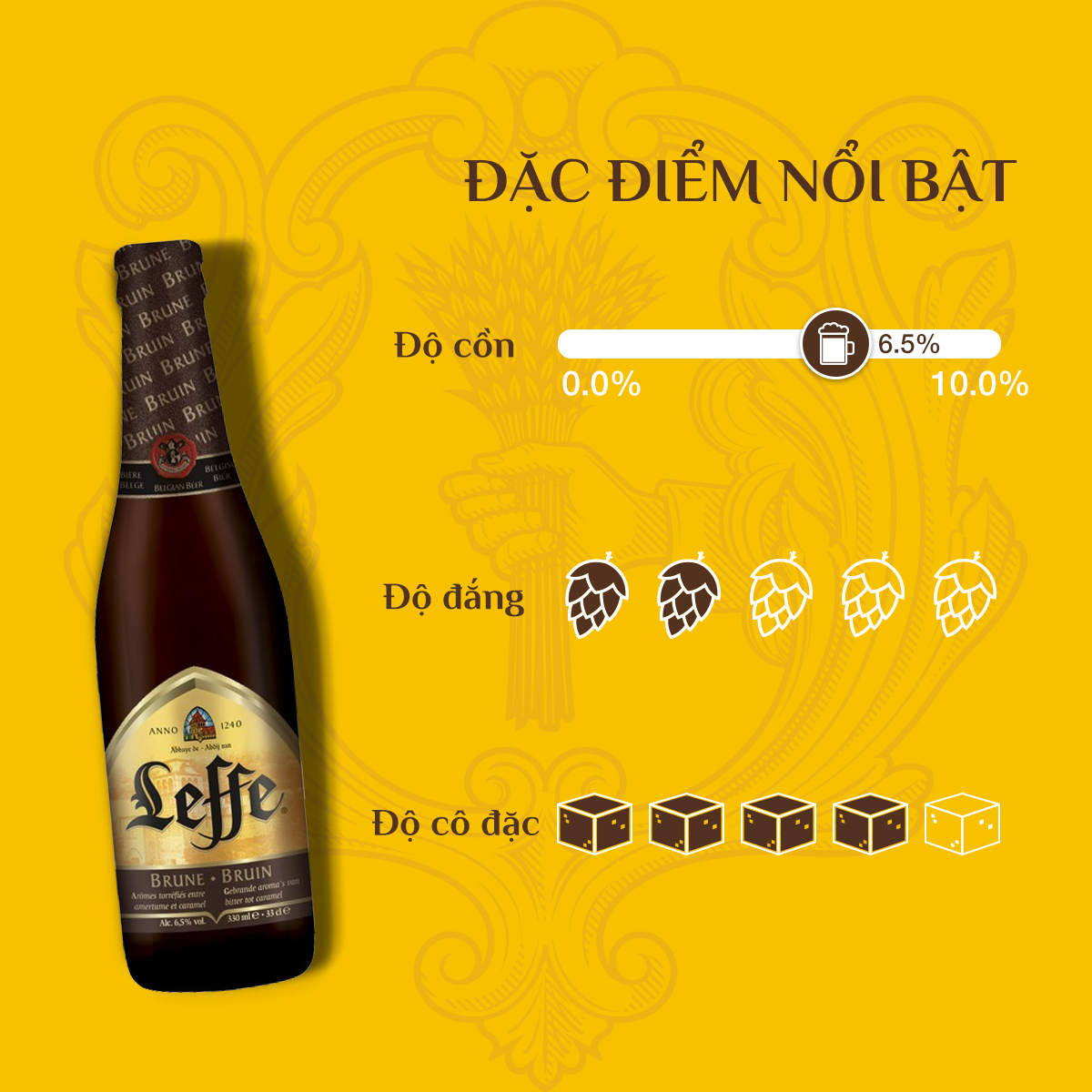 [7-9.7 VC ĐẾN 800K+FS] Thùng 24 Chai Bia Ale Leffe Brune (Leffe Nâu) (330ml/ chai)